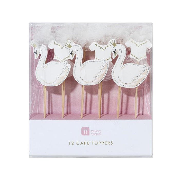 We Heart Swans Cake Toppers