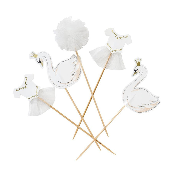 We Heart Swans Cake Toppers