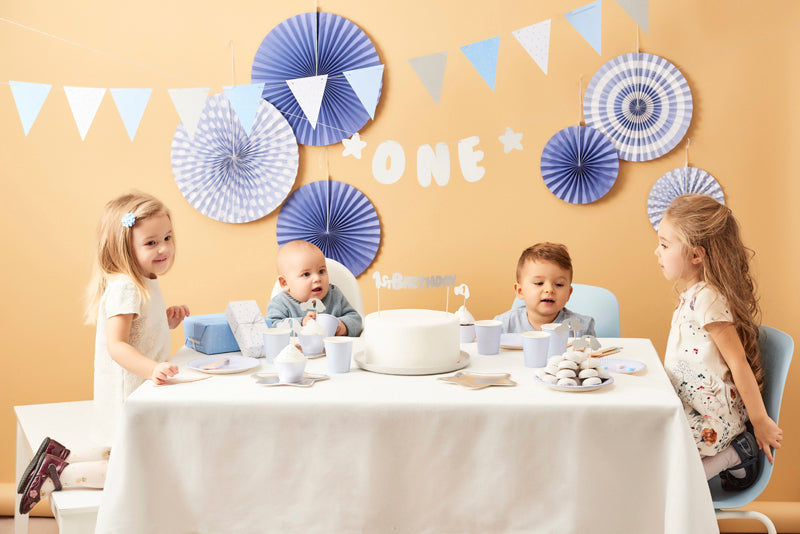 Cupcake toppers 1st Birthday, silver
