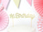 Cake topper 1st Birthday, gold