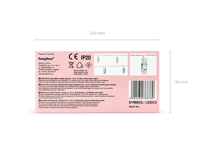 LED photo clips lights, clear