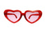 Glasses Mega hearts, red