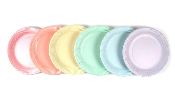 We Love Pastel Round Paper Plates