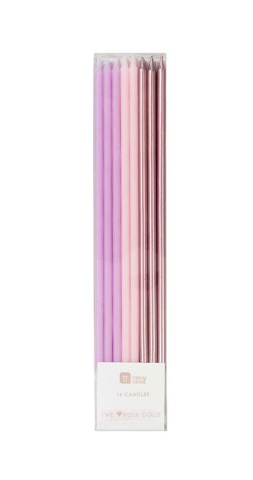 Party Porcelain Rose Gold Long Candles