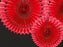 Tissue fan, red, 20-30cm