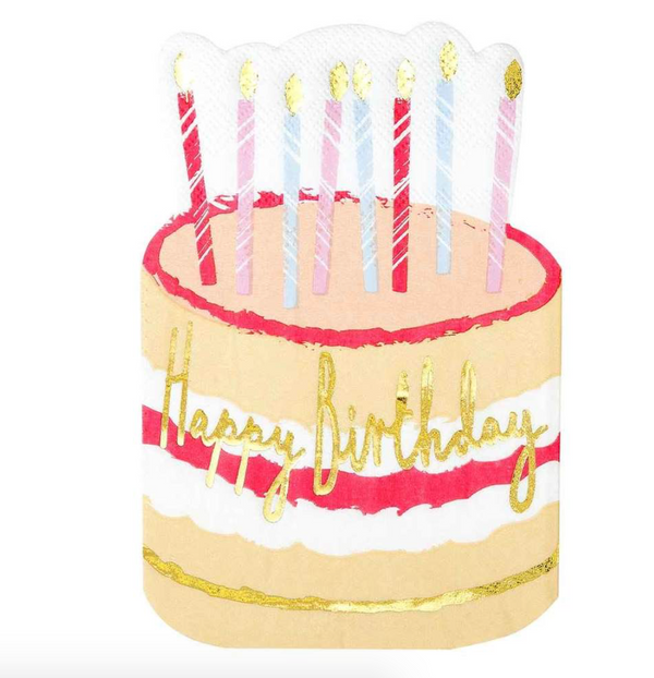 Happy Place Cake Shaped Napkins