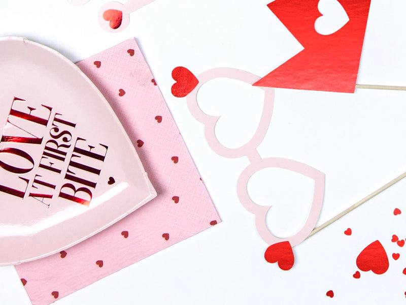 Napkins Hearts, light pink