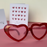 Glasses Mega hearts, red