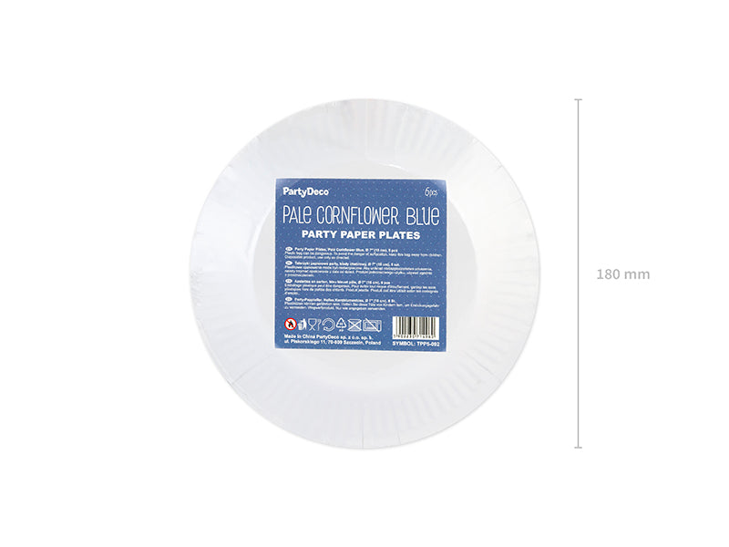 Plates, pale cornflower blue, 18cm
