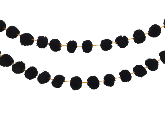 Black pom pom Garland