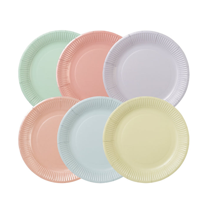 We Heart Pastel Round Paper Plates